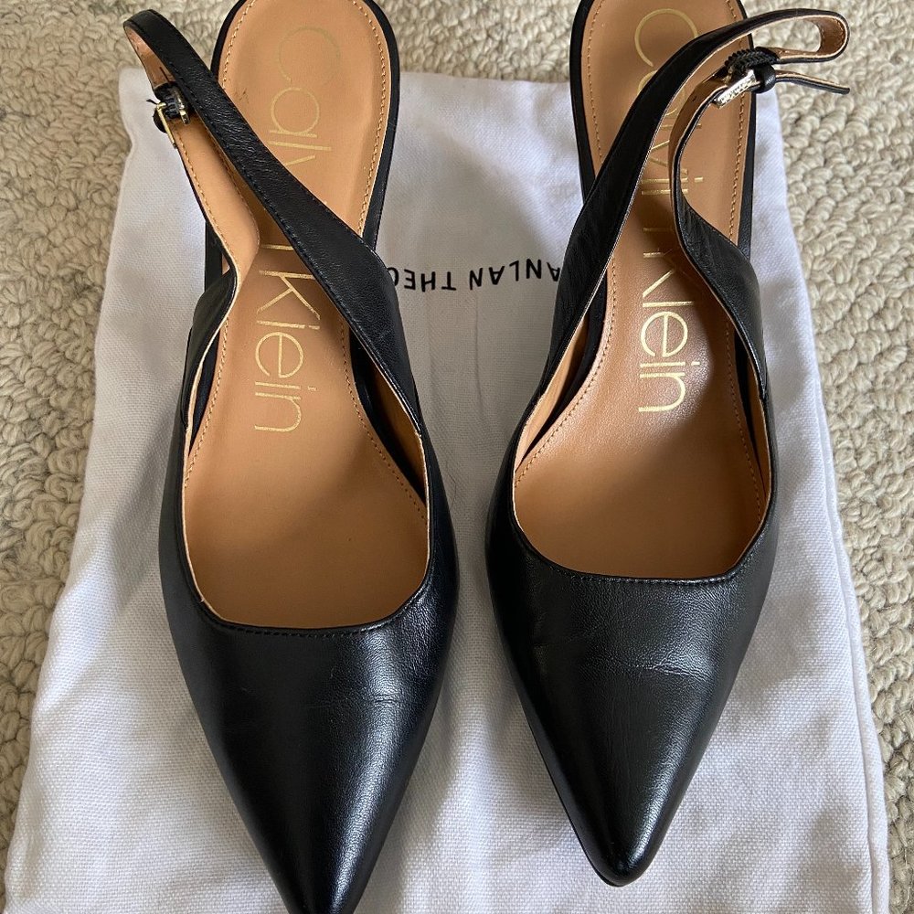 Calvin Klein Black Slingbacks Size 8.5